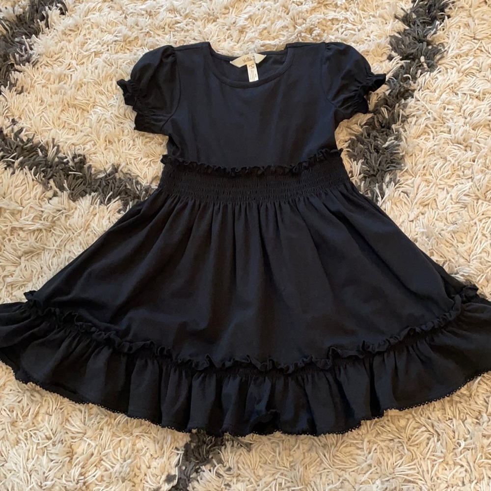 Girls Black Ruffle Short-Sleeve Dress Matilda Jane